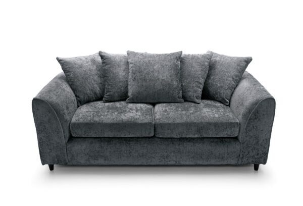 Dylan Crushed Velvet 3 Seater - Dark Grey - Image 5