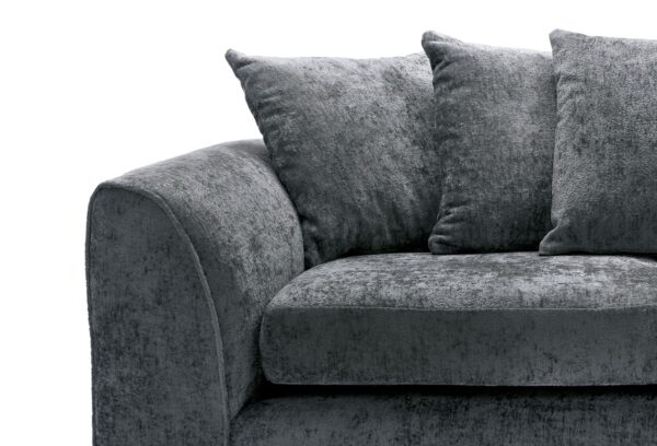 Dylan Crushed Velvet 4 Seater - Dark Grey - Image 2