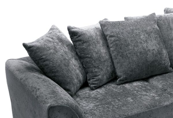 Dylan Crushed Velvet 4 Seater - Dark Grey - Image 3