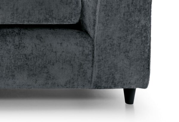 Dylan Crushed Velvet 3 Seater - Dark Grey - Image 8