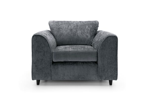Dylan Crushed Velvet Armchair - Dark Grey - Image 3
