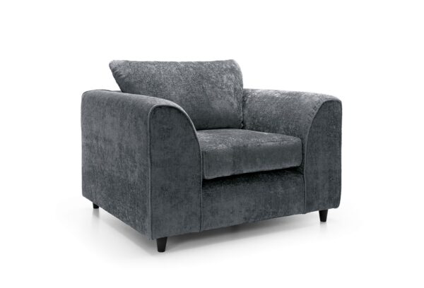 Dylan Crushed Velvet Armchair - Dark Grey