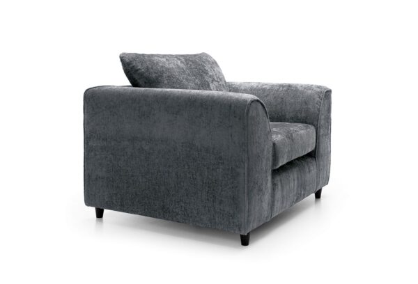 Dylan Crushed Velvet Armchair - Dark Grey - Image 4