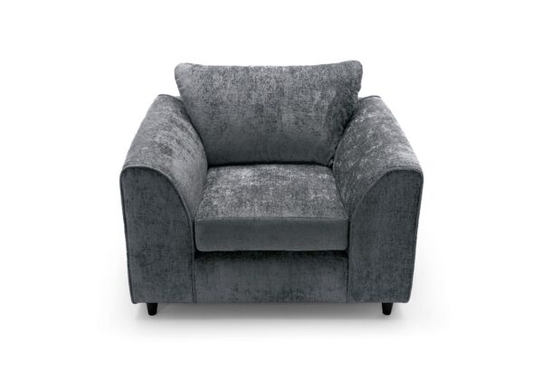 Dylan Crushed Velvet Armchair - Dark Grey - Image 5