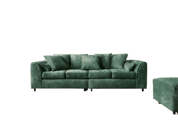 Dylan Crushed Velvet 4 Seater - Green