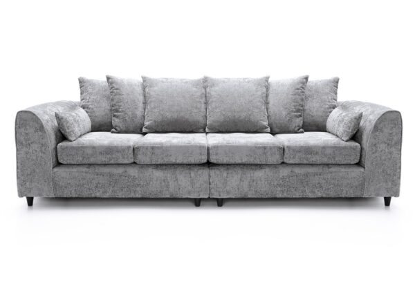 Dylan Crushed Velvet 4 Seater - Light Grey