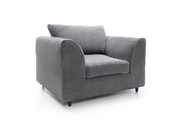 Dylan Jumbo Cord Armchair - Grey