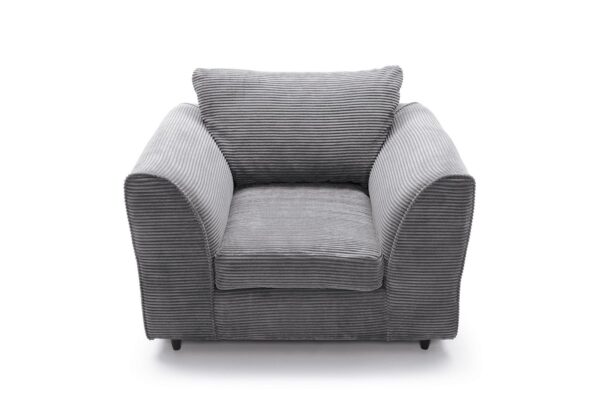 Dylan Jumbo Cord Armchair - Grey - Image 4