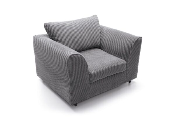 Dylan Jumbo Cord Armchair - Grey - Image 5