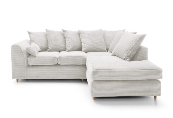 Jumbo Cord Right Hand Corner Sofa - White