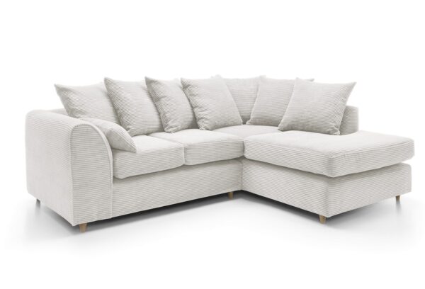 Jumbo Cord Right Hand Corner Sofa - White - Image 3