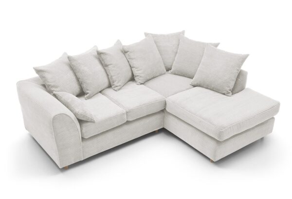 Jumbo Cord Right Hand Corner Sofa - White - Image 4
