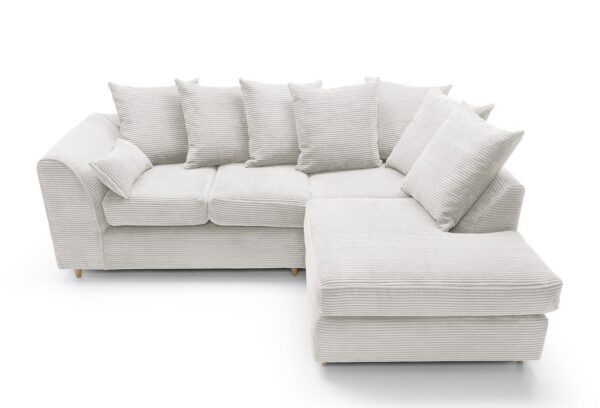 Jumbo Cord Right Hand Corner Sofa - White - Image 5