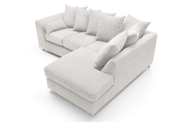 Jumbo Cord Right Hand Corner Sofa - White - Image 6