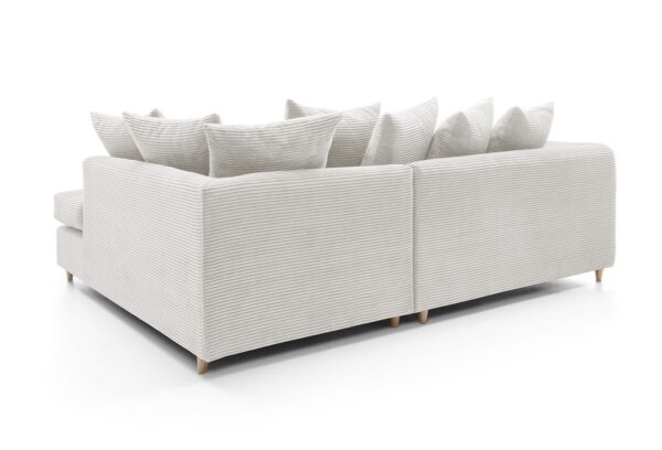 Jumbo Cord Right Hand Corner Sofa - White - Image 2