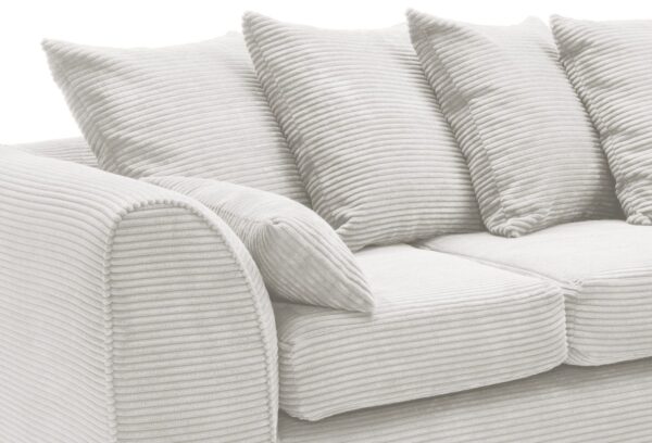 Jumbo Cord Right Hand Corner Sofa - White - Image 7