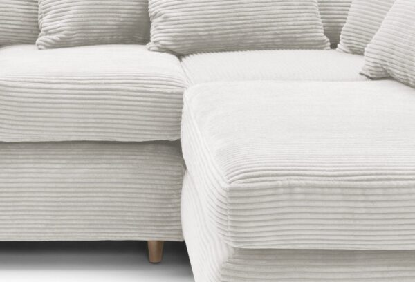 Jumbo Cord Right Hand Corner Sofa - White - Image 8