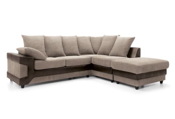 Dino Right Hand Corner Sofa - Brwn/Bge - Image 2