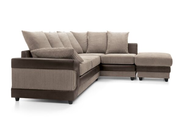 Dino Right Hand Corner Sofa - Brwn/Bge - Image 4