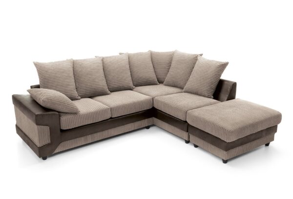 Dino Right Hand Corner Sofa - Brwn/Bge - Image 5