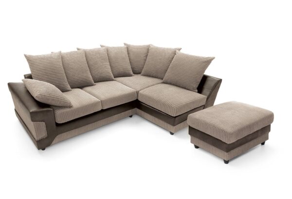 Dino Right Hand Corner Sofa - Brwn/Bge - Image 6