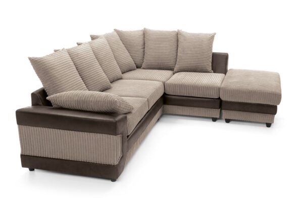 Dino Right Hand Corner Sofa - Brwn/Bge - Image 7