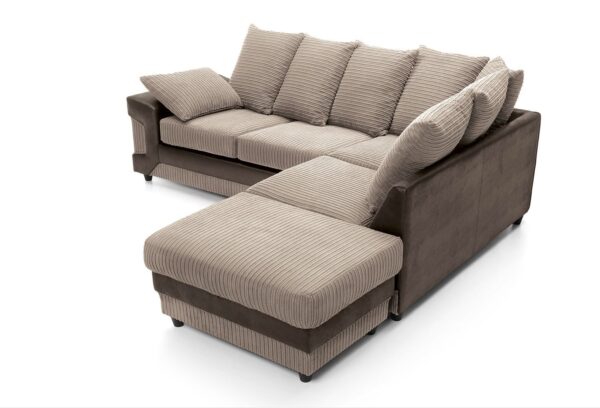 Dino Right Hand Corner Sofa - Brwn/Bge - Image 9